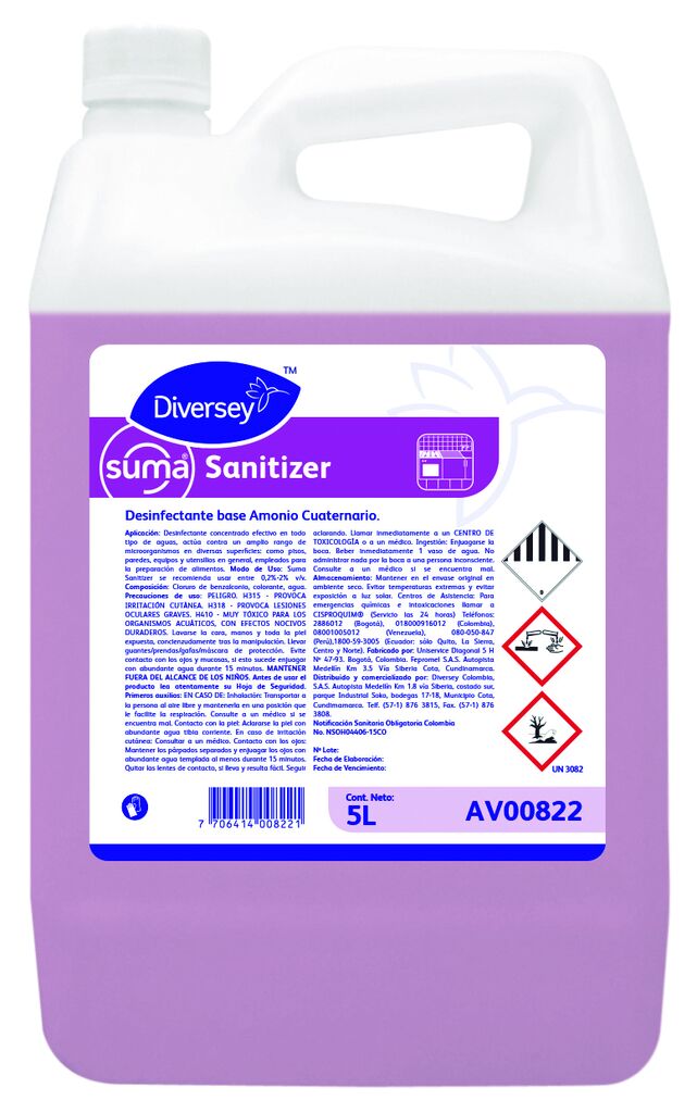 SUMA SANITIZER 2x5L - Desinfectante base amonio cuaternario